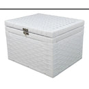 caixa organizadora com tampa fibra sintetico vime junco 30x20x20