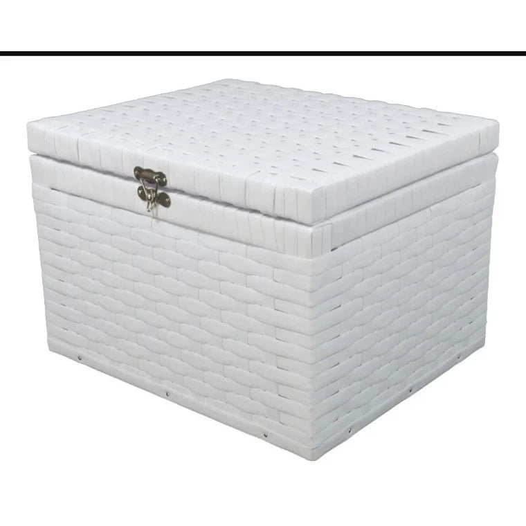 caixa organizadora com tampa fibra sintetico vime junco 30x20x20