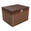 caixa organizadora com tampa fibra sintetico vime junco 30x20x20