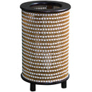 Abajur Decorativo com Cúpula Cilíndrica Madeira e Fibra