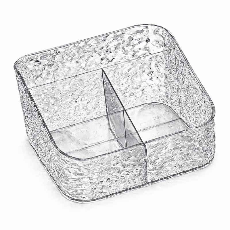 Kit Organizador de Maquiagem em Acrílico com Divisórias – Porta Cosméticos Transparente