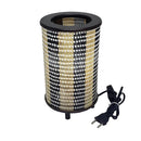 Abajur Luminária Cilindrico Cúpula Madeira E Fibra