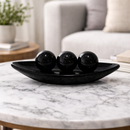 Kit Decorativo Centro De Mesa Premium 3 Bolas Cerâmica Luxo