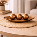 Kit Decorativo Centro De Mesa Premium 3 Bolas Cerâmica Luxo