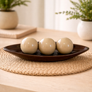 Kit Decorativo Centro De Mesa Premium 3 Bolas Cerâmica Luxo