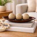Kit Decorativo Centro De Mesa Premium 3 Bolas Cerâmica Luxo