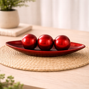 Kit Decorativo Centro De Mesa Premium 3 Bolas Cerâmica Luxo