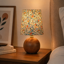 Abajur Luminária De Mesa Nogueira Floral Estilo Madeira Cabeceira Quarto Sala Estudo Leitura