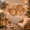 Decoração Parede Boho Composição Cestos de Palha