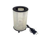 Abajur Luminária Cilindrico Cúpula Madeira E Fibra