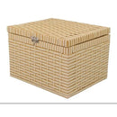 caixa organizadora com tampa fibra sintetico vime junco 30x20x20