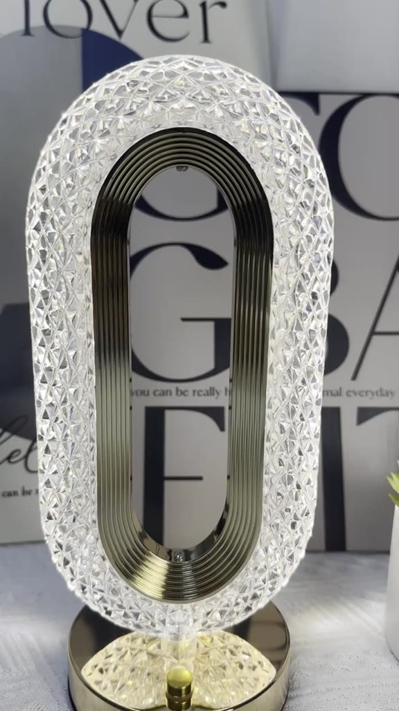 Luminária Abajur de Mesa Lâmpada Quarto Luxuosa Recarregavel Acrílico 3 Tons de Led