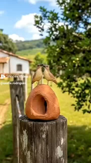 Artesanato Casa de João de Barro P Feito a Mão Decoração Enfeite Terracota LembrançaJardim Natureza Sítio Cerâmica Barro