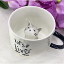 Caneca Cerâmica 3D com Gatinho dentro