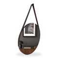 Espelho Redondo Adnet 30cm com Alça de Couro Ecológico + Suporte