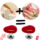 Kit 02 Botão Vermelho Descarga Caixa Acoplada Vaso Sanitário Pressão Tampa Decoração Formato Coração Autocolante Adesivo