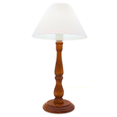 Abajur De Mesa Em Madeira Torneado Na Cor Imbuia Claro