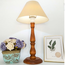 Abajur De Mesa Em Madeira Torneado Na Cor Imbuia Claro