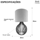 Abajur Luminária Em Mdf Bivolt Criado Mesa Quarto Sala