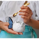 Caneca 3D Mini Borboleta Flor Louça Butterfly Fairytopia Cerâmica 90ml