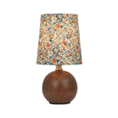 Abajur Luminária De Mesa Nogueira Floral Estilo Madeira Cabeceira Quarto Sala Estudo Leitura