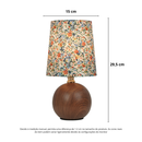 Abajur Luminária De Mesa Nogueira Floral Estilo Madeira Cabeceira Quarto Sala Estudo Leitura