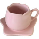 Xícara e Pires para Chá Tulipa Rosa 200ml