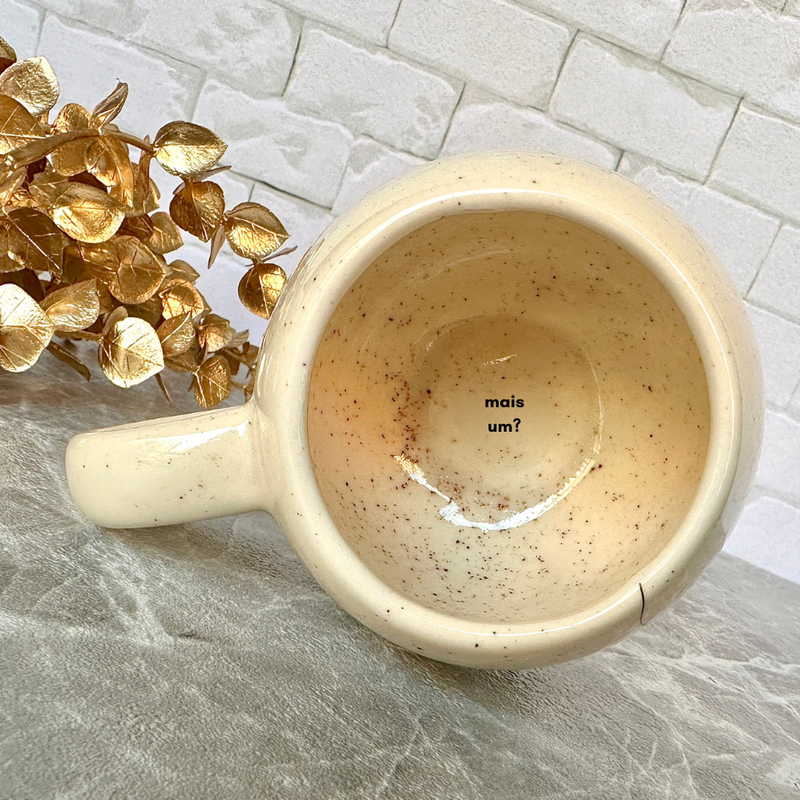 Caneca Cerâmica Oval com frase