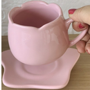 Xícara e Pires para Chá Tulipa Rosa 200ml