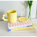 Caneca Pearl + Porta Copos flor Várias cores