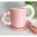 Caneca Pearl + Porta Copos flor Várias cores