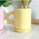 Caneca Pearl + Porta Copos flor Várias cores
