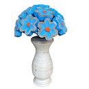 Vaso Buquê de Flores de Madeira Decorativo Artesanal para Mesa Estante Sala Presente