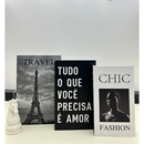 Conjunto de Caixa Livro Decorativa Organizadora Para Joias e Documentos 3pcs Papel