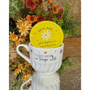 Xícara Tampa 240ml Seja Sua Própria Inspiração Frases Motivacional Caneca Estampa Floral Delicada Fofa Amor Próprio