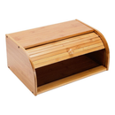 Porta Pão Bambu Com Tampa Retrátil 40X27X16CM Perfeita Para Armazenar Pães Bolachas Resistente