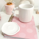 Caneca Pearl + Porta Copos flor Várias cores