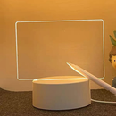 Luminária 3D Led Lousa de Escrever Desenhar Quadro de Notas Anotações Acrílico Escreve Apaga