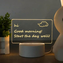 Luminária 3D Led Lousa de Escrever Desenhar Quadro de Notas Anotações Acrílico Escreve Apaga