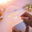 Luminária 3D Led Lousa de Escrever Desenhar Quadro de Notas Anotações Acrílico Escreve Apaga