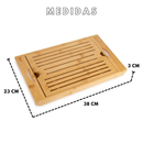 Bandeja Migalheira em Bambu 38x23cm Prática Multiusopara Pães e Frios Descanso De Panela