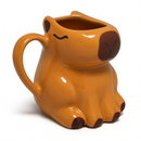 Caneca 3D Capivara Bichinho Animal Exótico Bicho do Mato Cerâmica Brilhante Esmaltada Alto Relevo