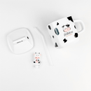 Caneca divertida de cerâmica 330ML Copo de Cerâmica + Tampa de Cerâmica + Canudo de Vidro Boneca