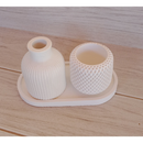 Kit decoração Susy 3 peças em gesso / não acompanha flores / presente / casa / sala /ambiente / vaso