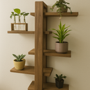 Rack Prateleira Suspensa Nicho C/5 Andar Madeira Maciça Para Plantas Sala, Quartos e Quintal