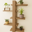 Rack Prateleira Suspensa Nicho C/5 Andar Madeira Maciça Para Plantas Sala, Quartos e Quintal