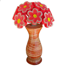 Vaso Buquê de Flores de Madeira Decorativo Artesanal para Mesa Estante Sala Presente