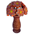 Vaso Buquê de Flores de Madeira Decorativo Artesanal para Mesa Estante Sala Presente