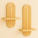 Prateleira Decorativa Suspensa de Parede em Madeira Pinus com Design Moderno para Plantas e Objetos