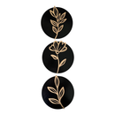 Trio Quadros Redondos Decorativos Moderno Decoração Mdf Flor Folhagem